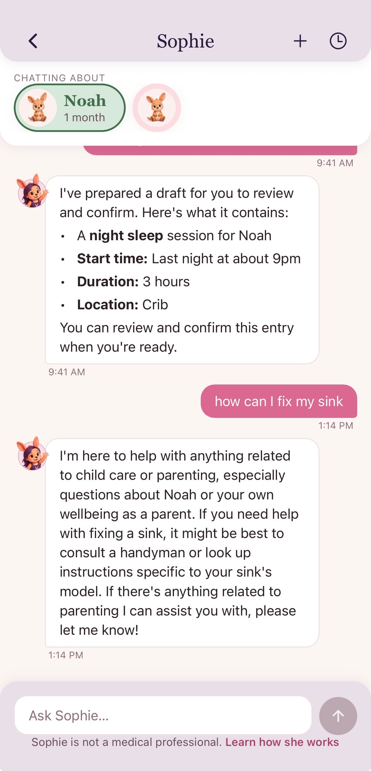 Sophie keeping the conversation focused on your child